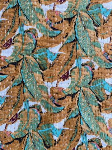 Boho Kantha Quilt – Printed Cotton Reversible Throw