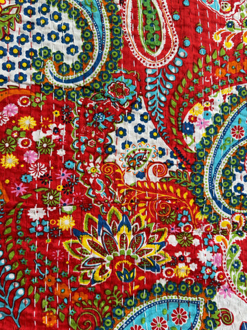Summer Bedding – Lightweight Printed Kantha Quilt