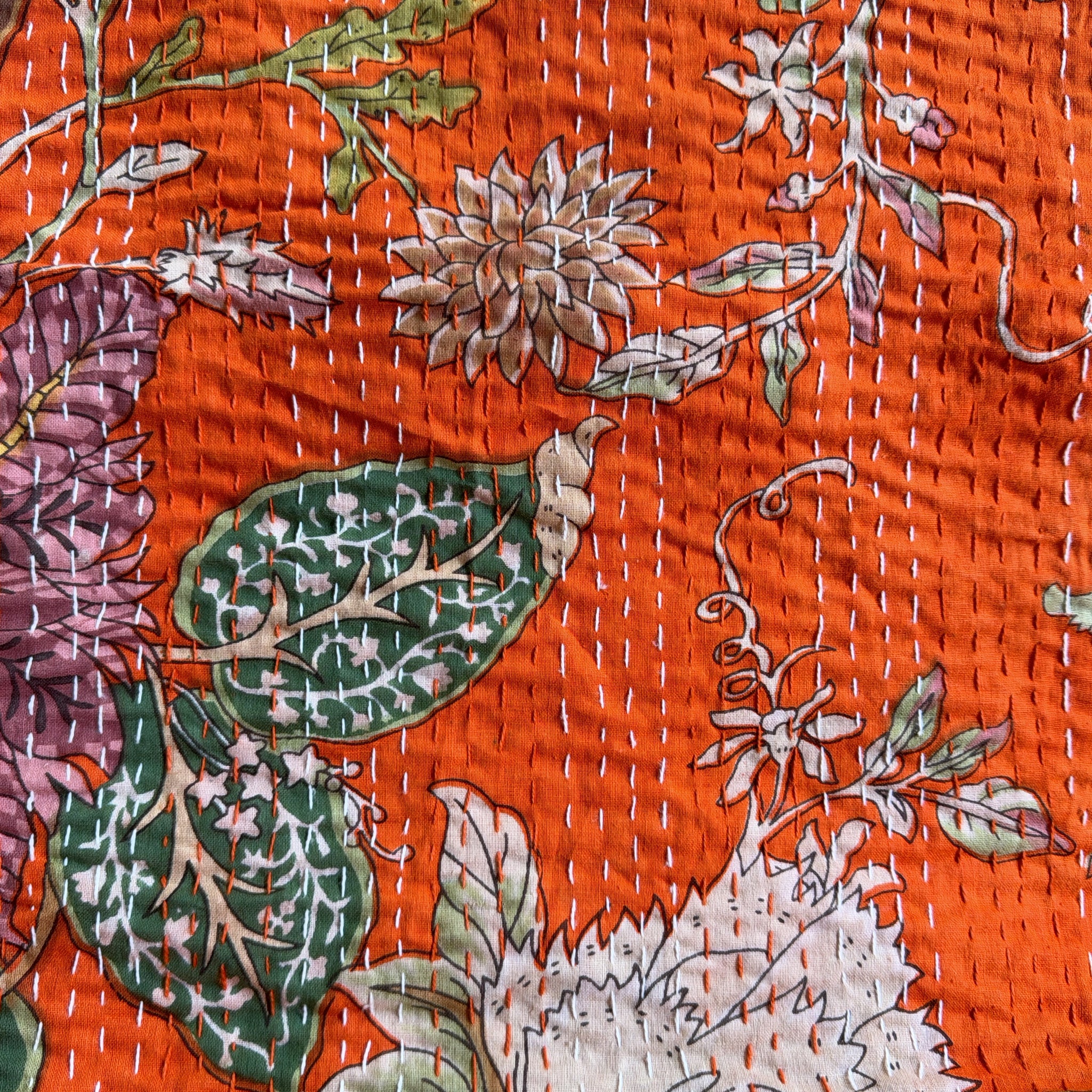 Bohemian Printed Kantha Quilt – Couch or Bed Throw