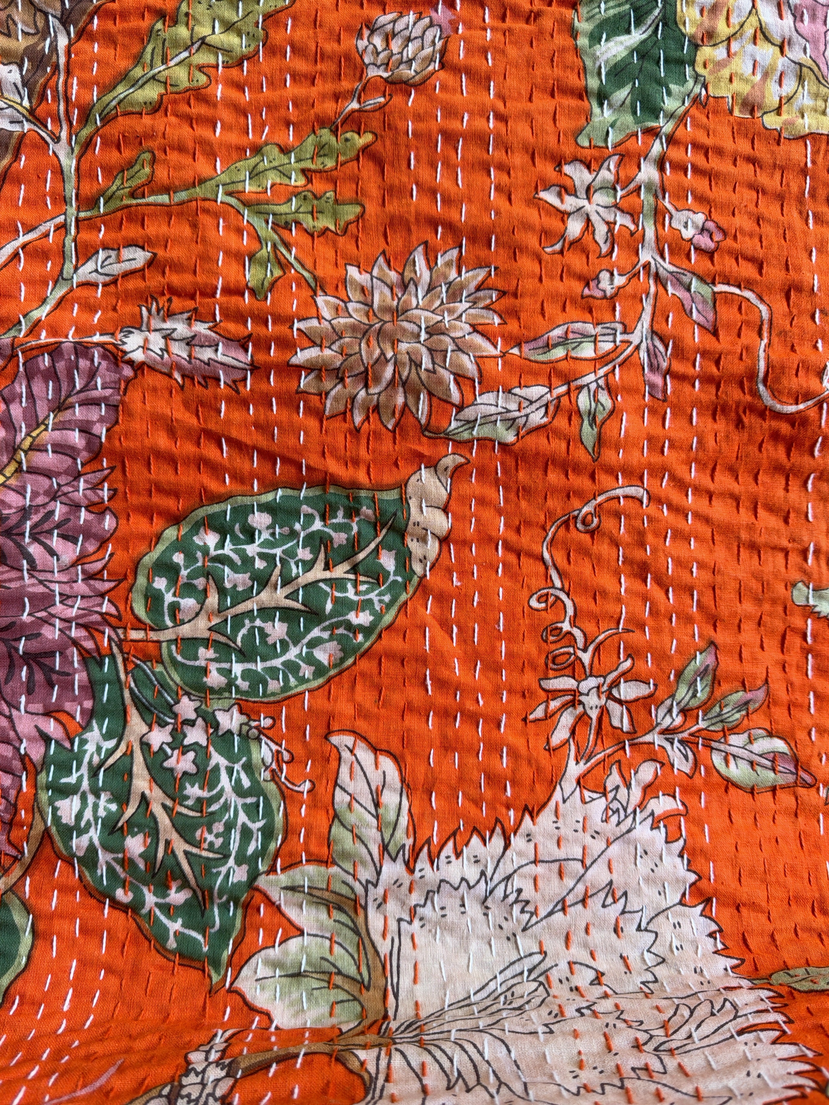 Bohemian Printed Kantha Quilt – Couch or Bed Throw