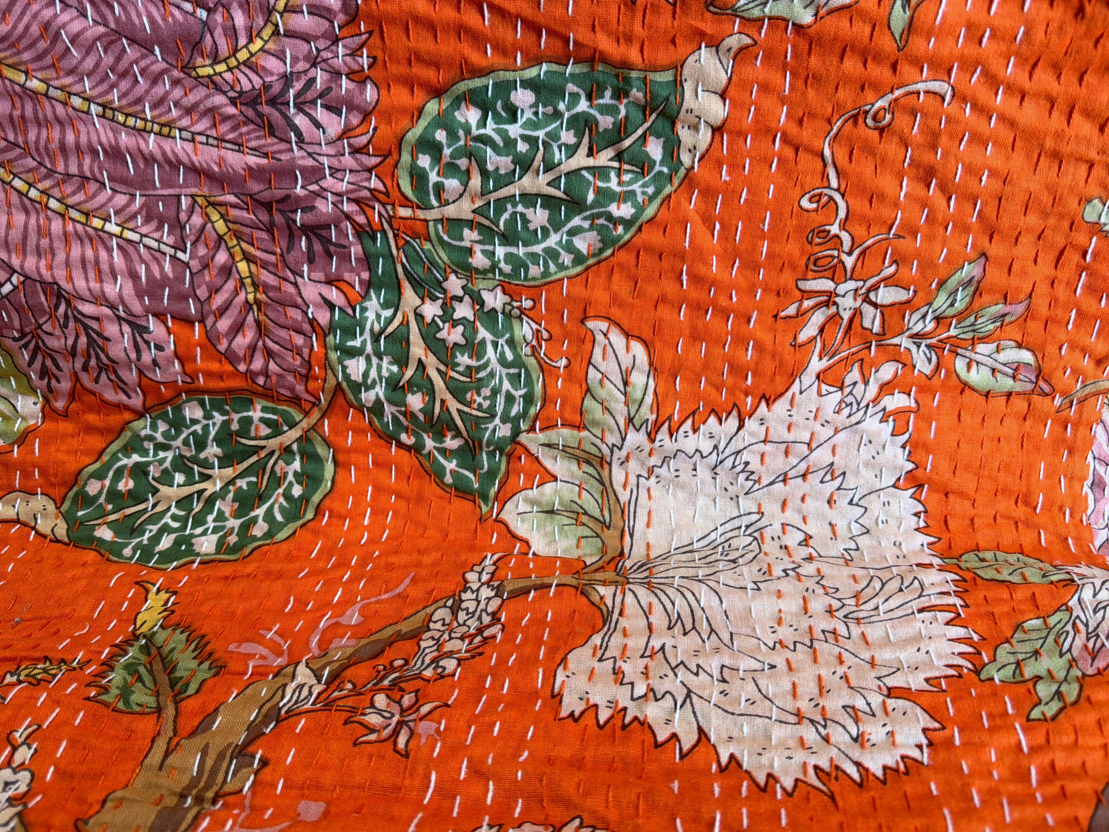 Bohemian Printed Kantha Quilt – Couch or Bed Throw