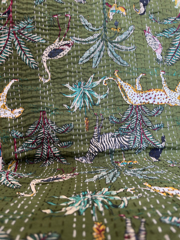 Colorful Kantha Quilt – Eclectic Printed Throw