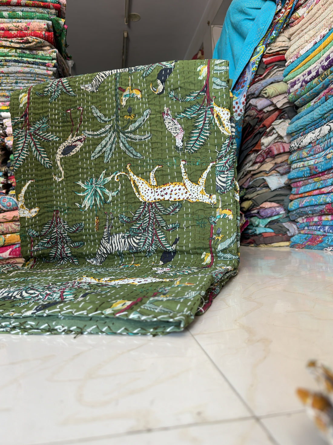 Colorful Kantha Quilt – Eclectic Printed Throw