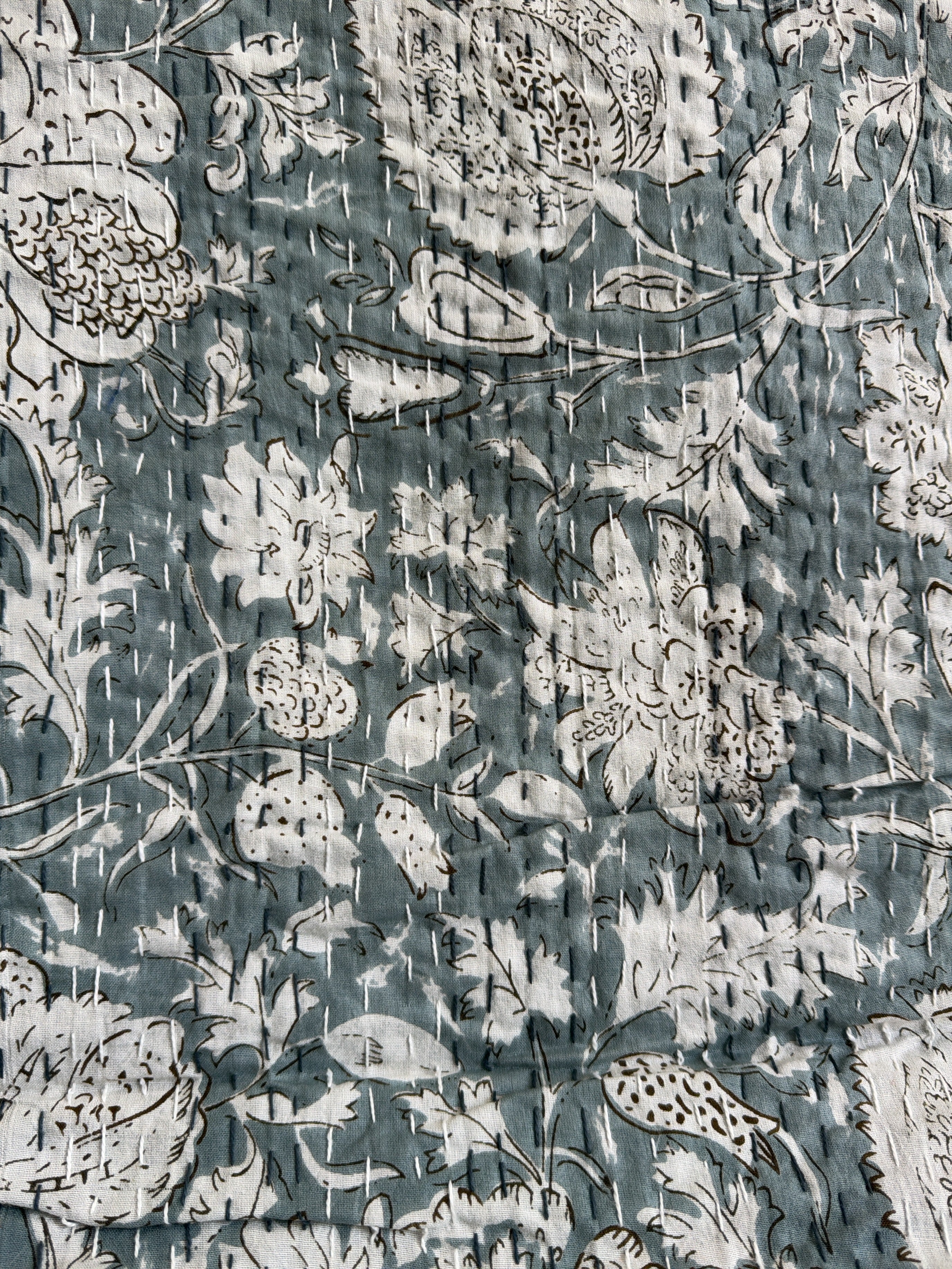 Cozy Kantha Quilt for Fall & Winter – Hand-Printed