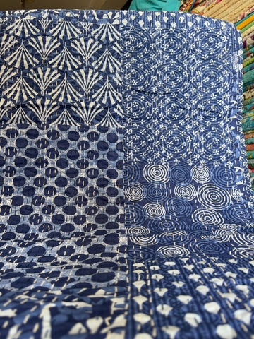 Ethnic Bedding – Indian Kantha Quilt with Prints