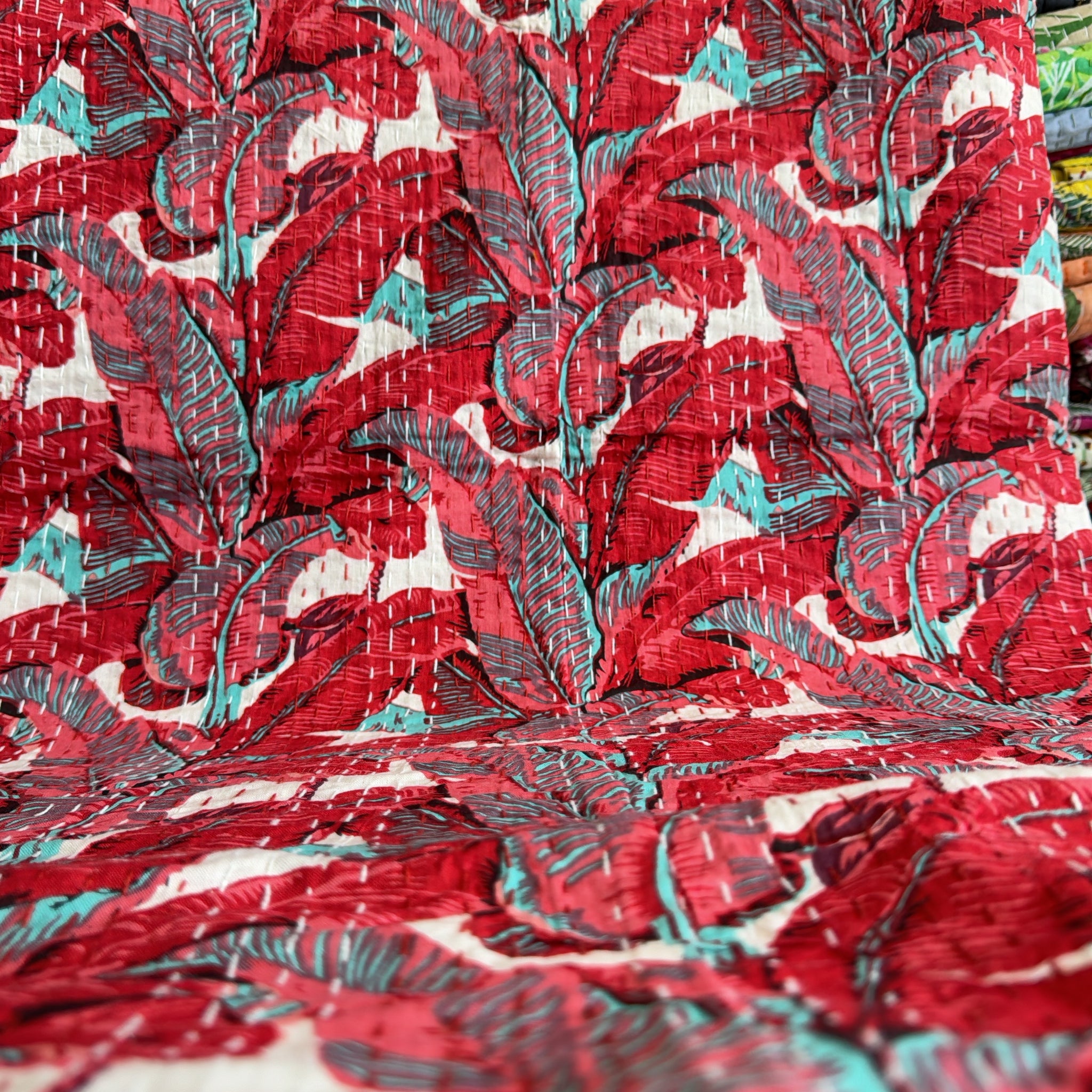 Reversible Printed Kantha Quilt – Double-Sided Design