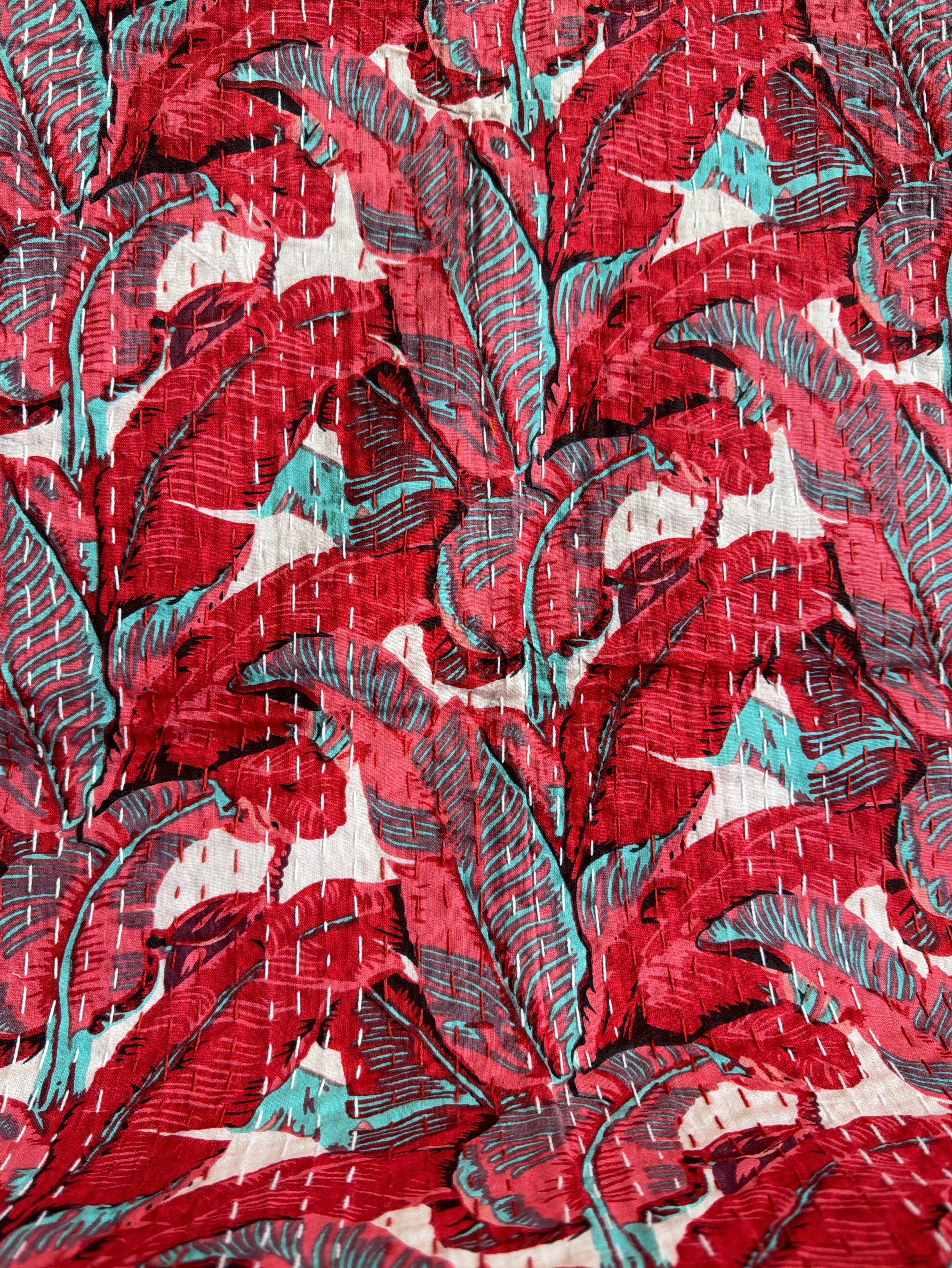 Reversible Printed Kantha Quilt – Double-Sided Design