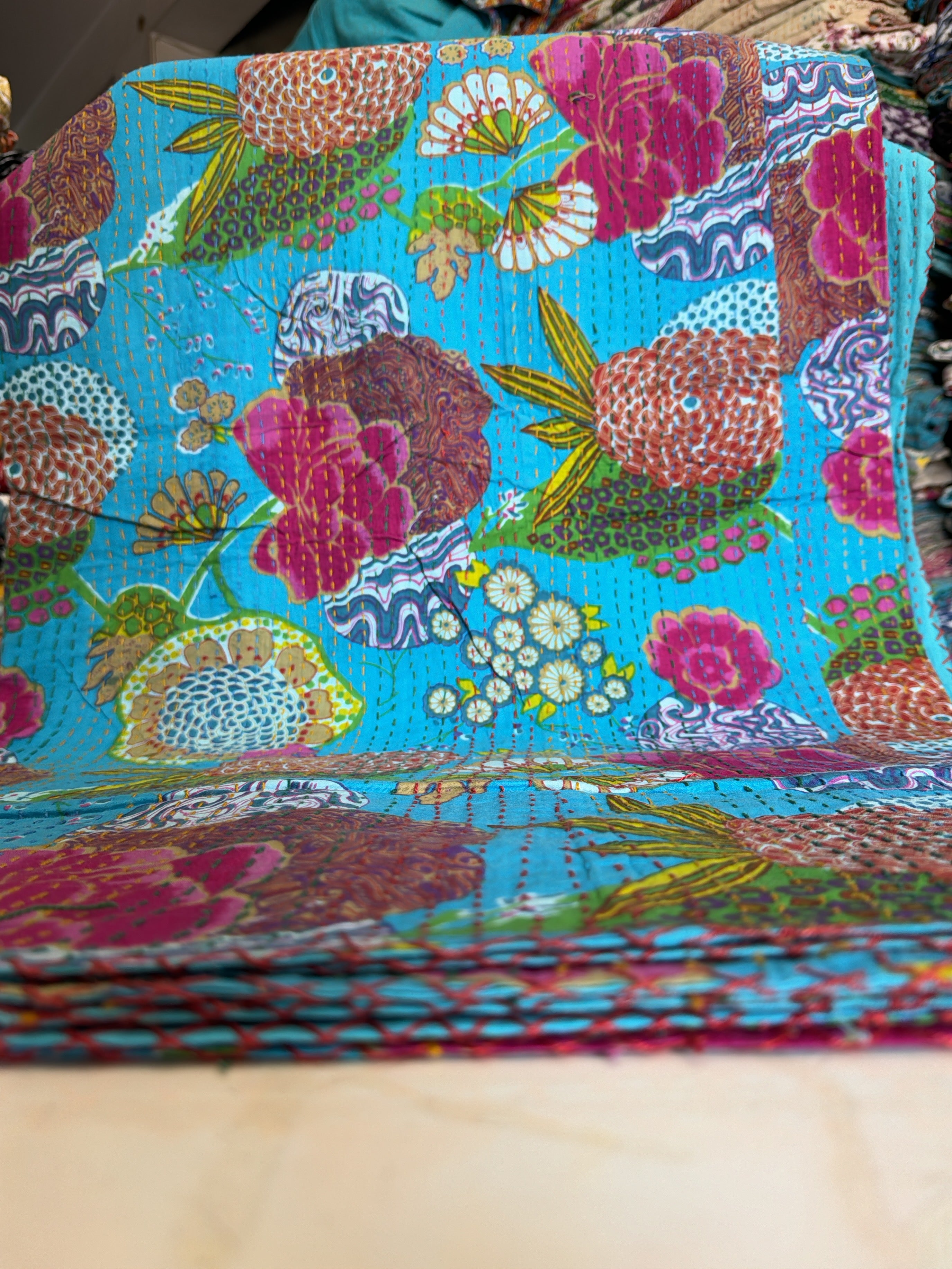 Eco-Friendly Kantha Quilt – Sustainable Cotton Print
