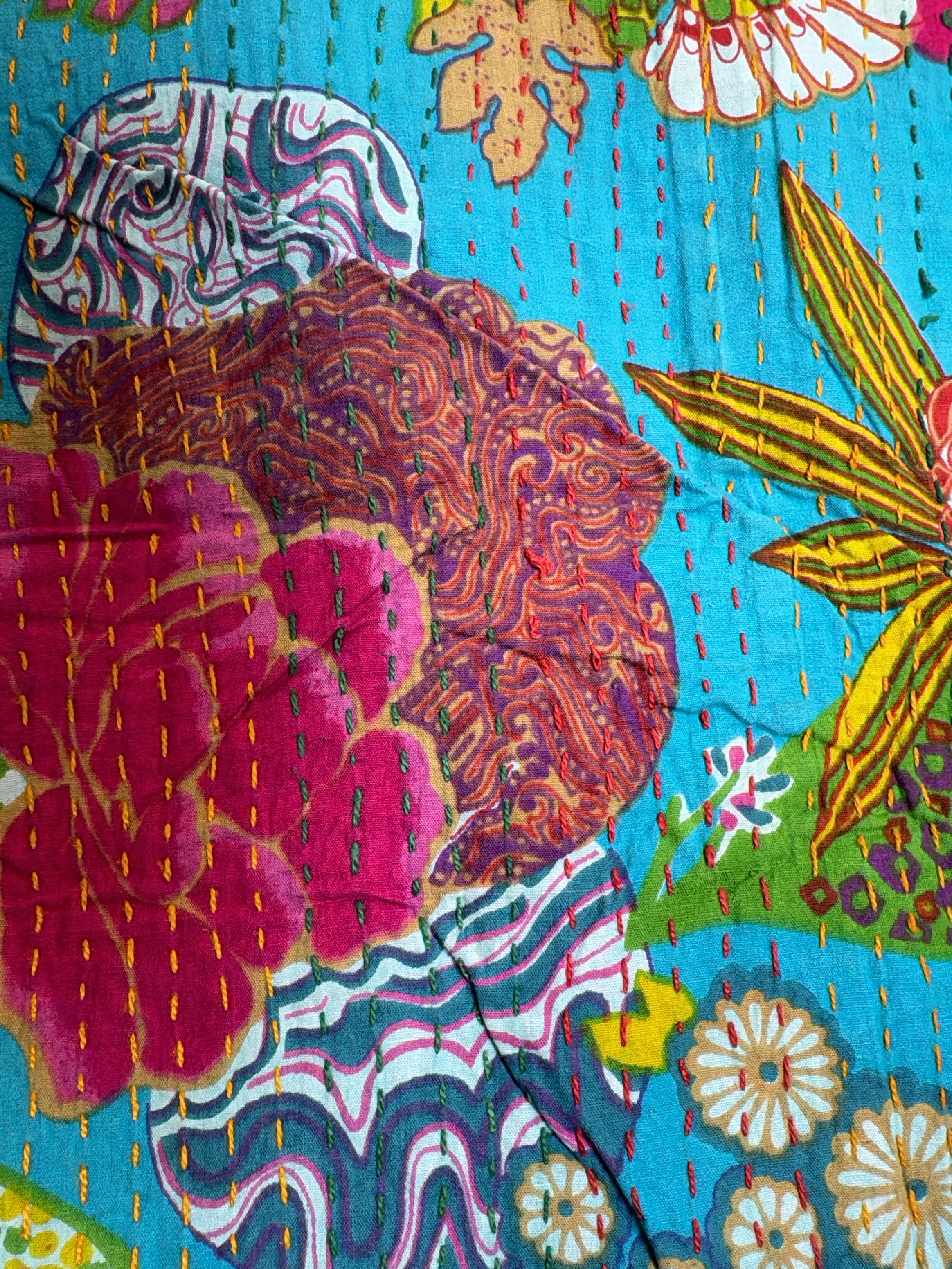 Eco-Friendly Kantha Quilt – Sustainable Cotton Print
