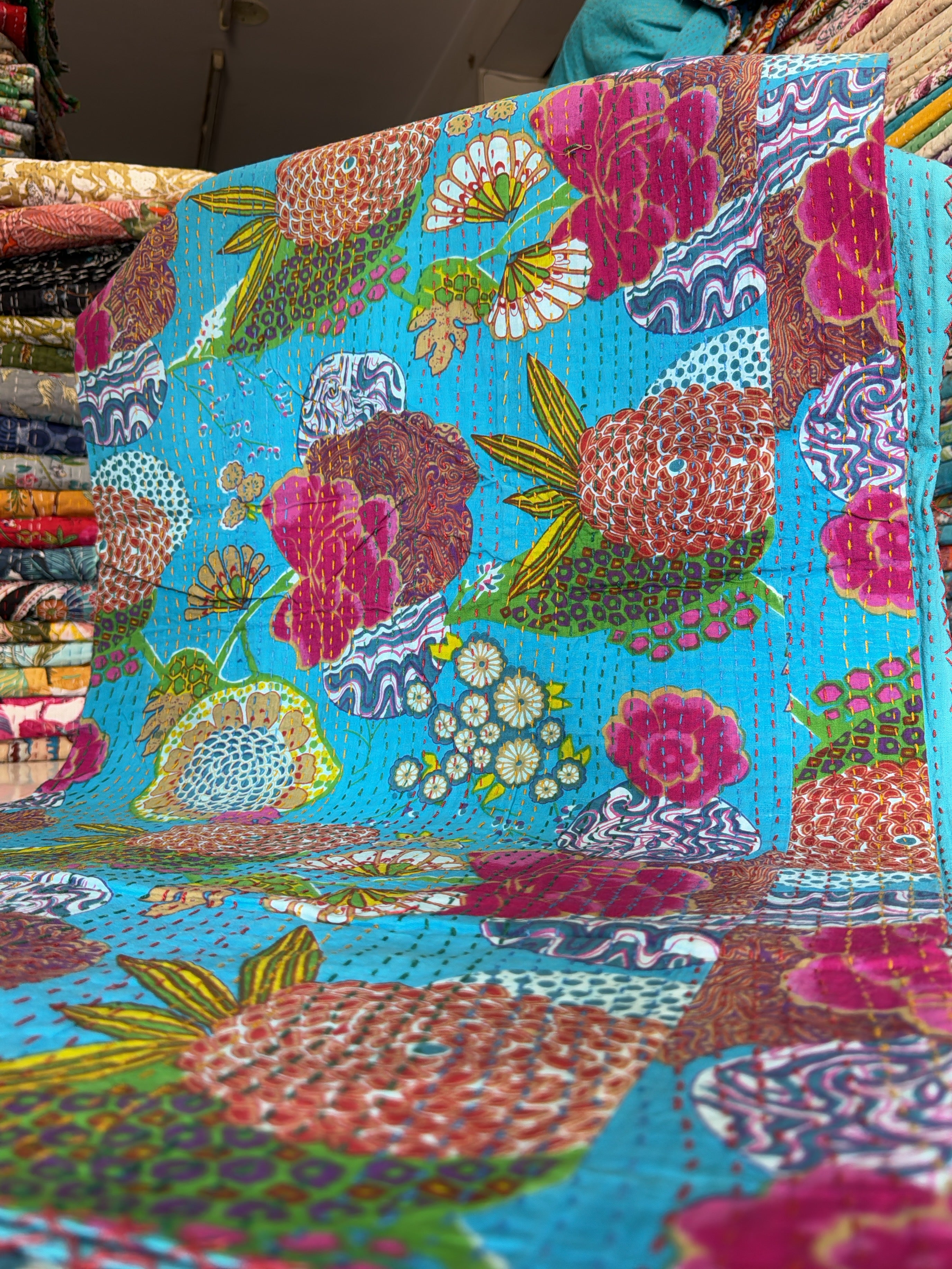 Eco-Friendly Kantha Quilt – Sustainable Cotton Print