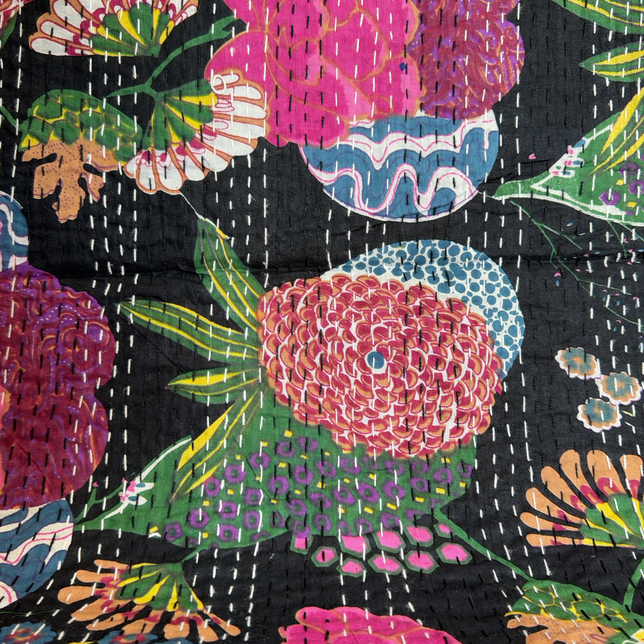 Multi-Layered Cotton Kantha Quilt – Printed Design