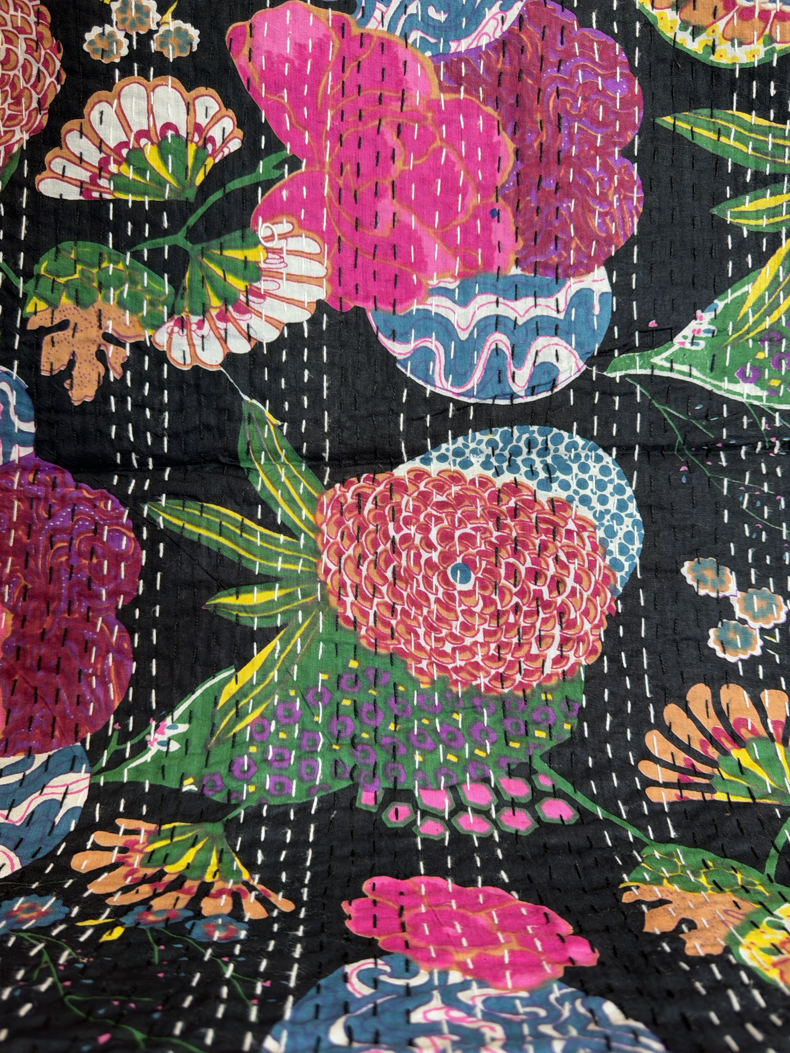 Multi-Layered Cotton Kantha Quilt – Printed Design