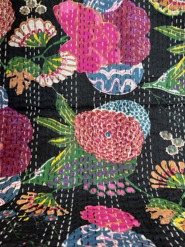 Multi-Layered Cotton Kantha Quilt – Printed Design
