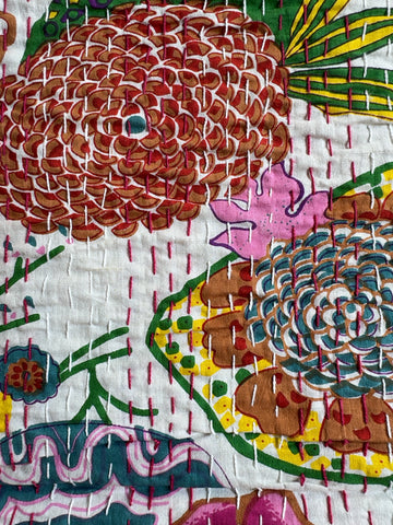 Lightweight and Breathable Kantha Print Blanket