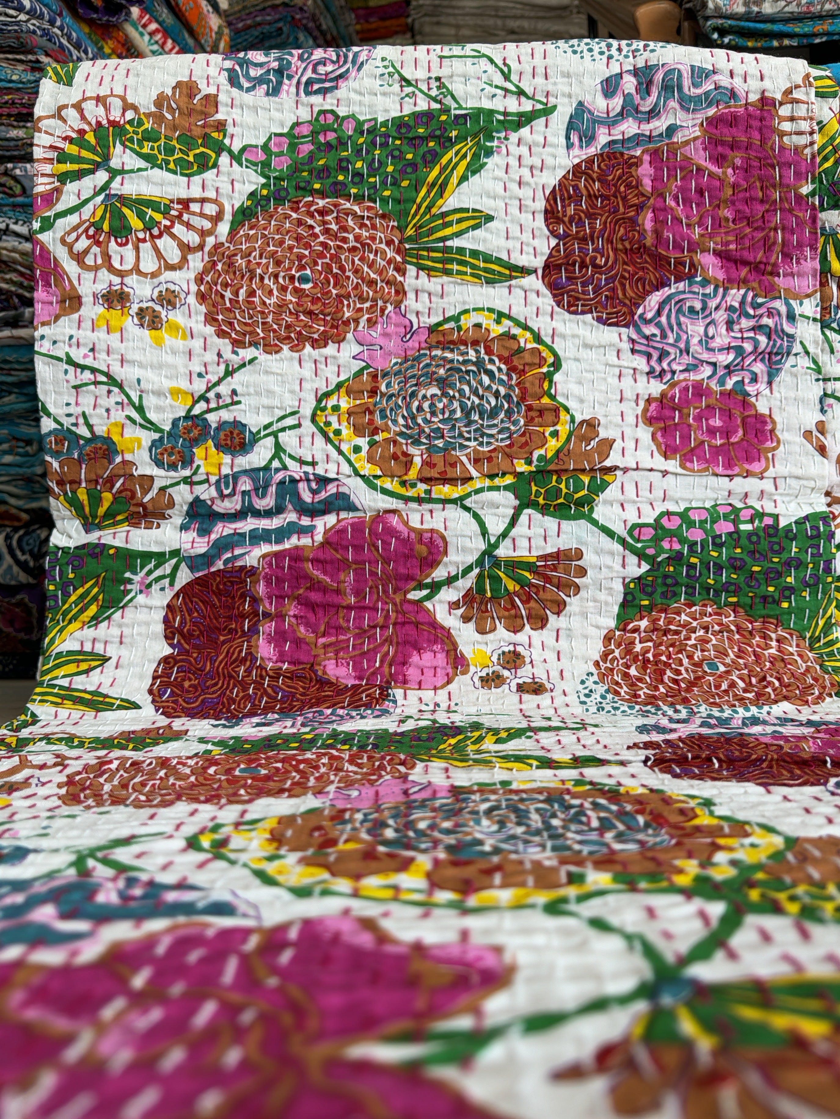 Lightweight and Breathable Kantha Print Blanket