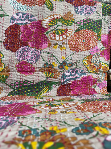 Durable Cotton Kantha Quilt – Printed for Every Season