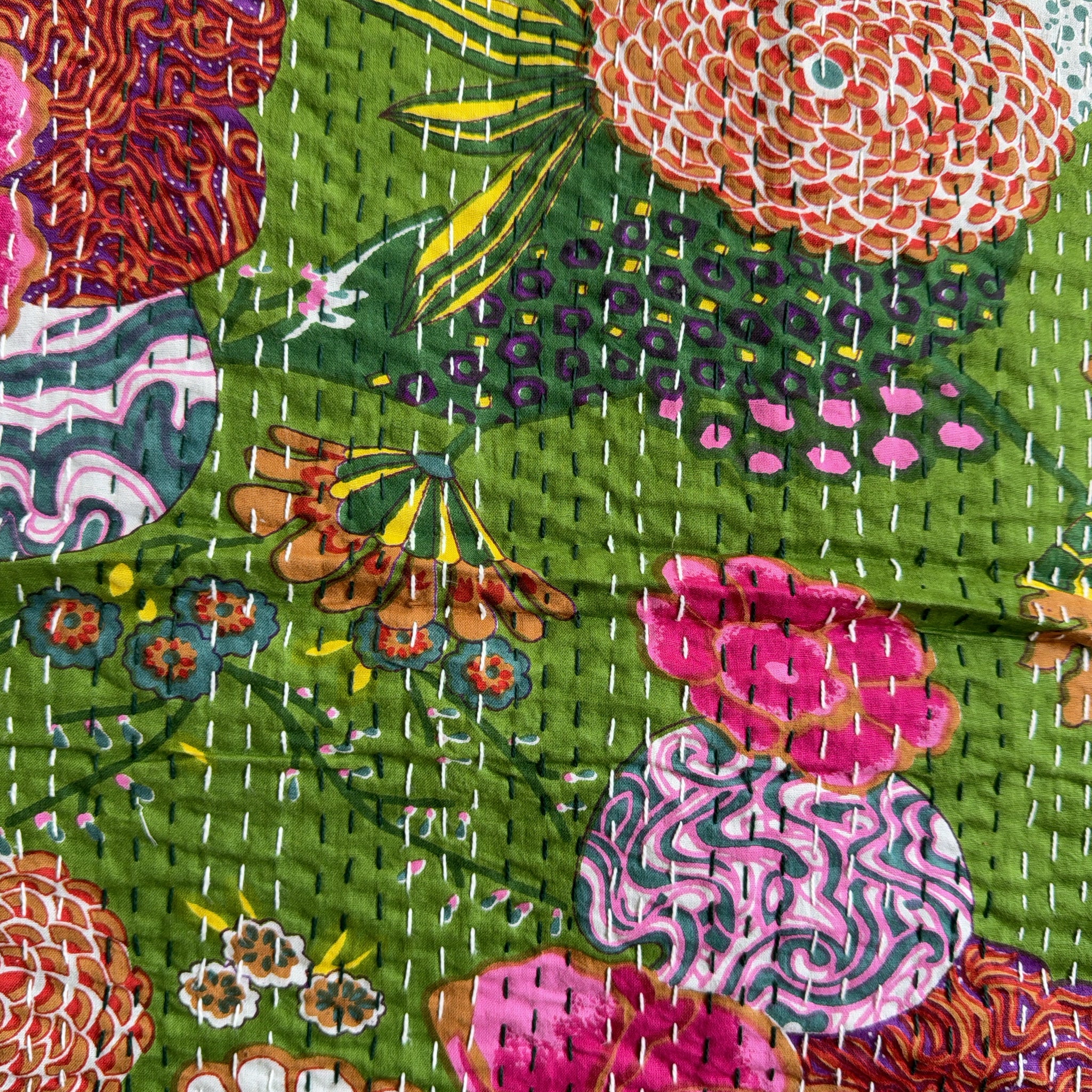 Artisan-Made Printed Kantha Quilt – Unique Patterns
