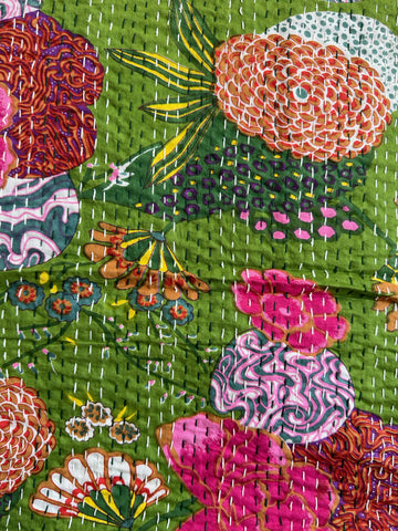 Artisan-Made Printed Kantha Quilt – Unique Patterns