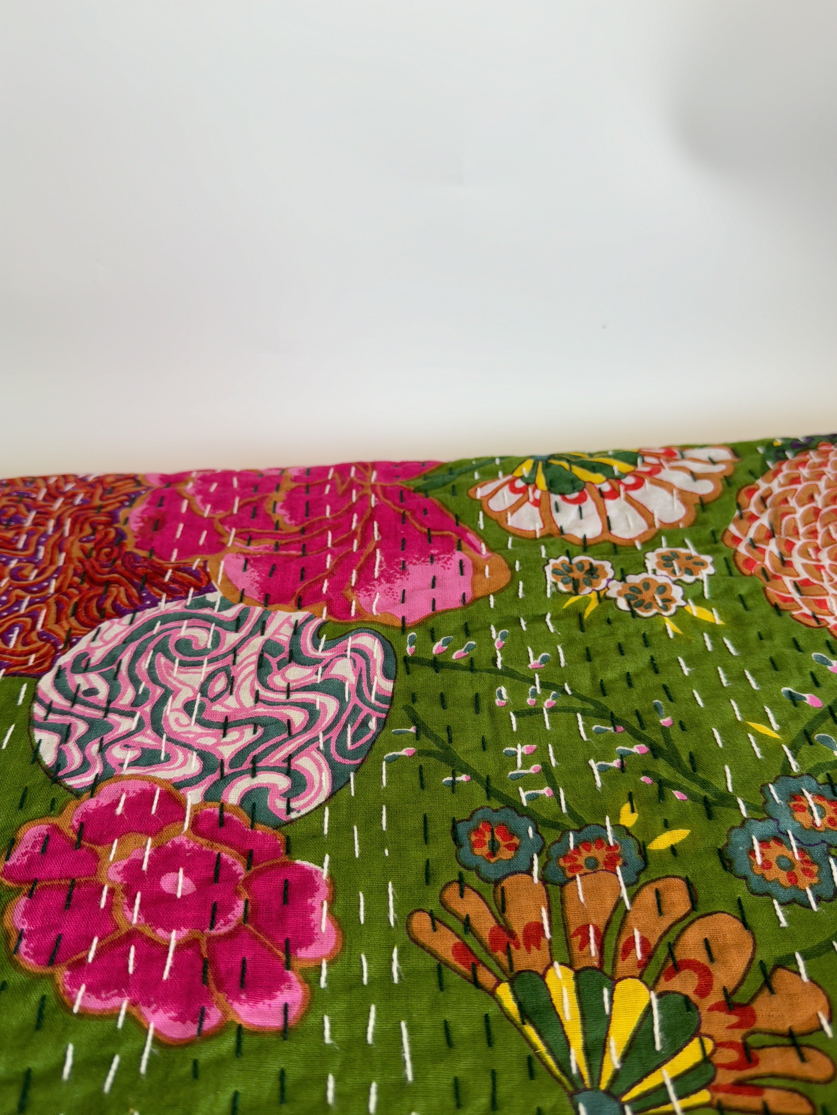 Artisan-Made Printed Kantha Quilt – Unique Patterns