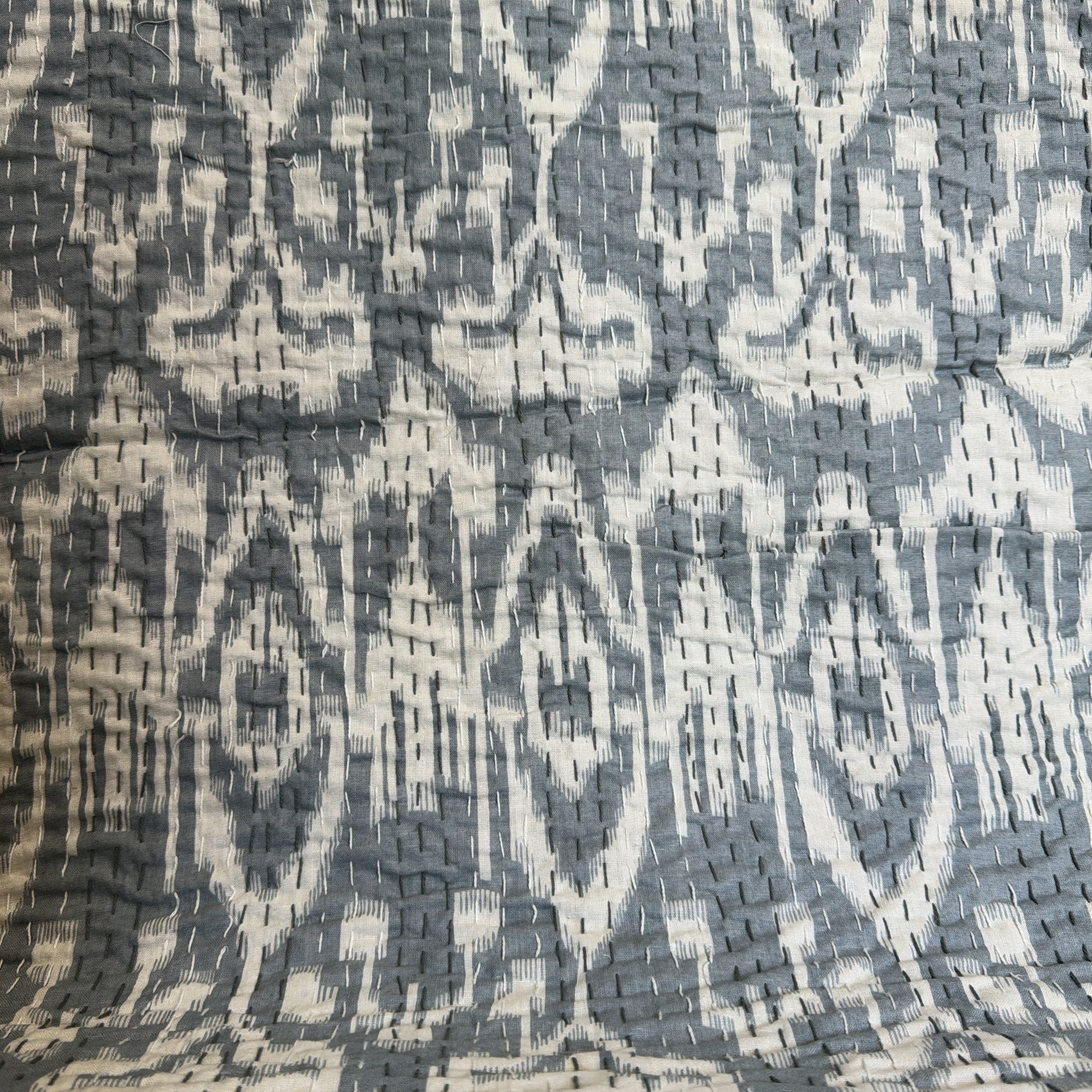 Quilted Bedspread with Kantha Stitch – Printed Look
