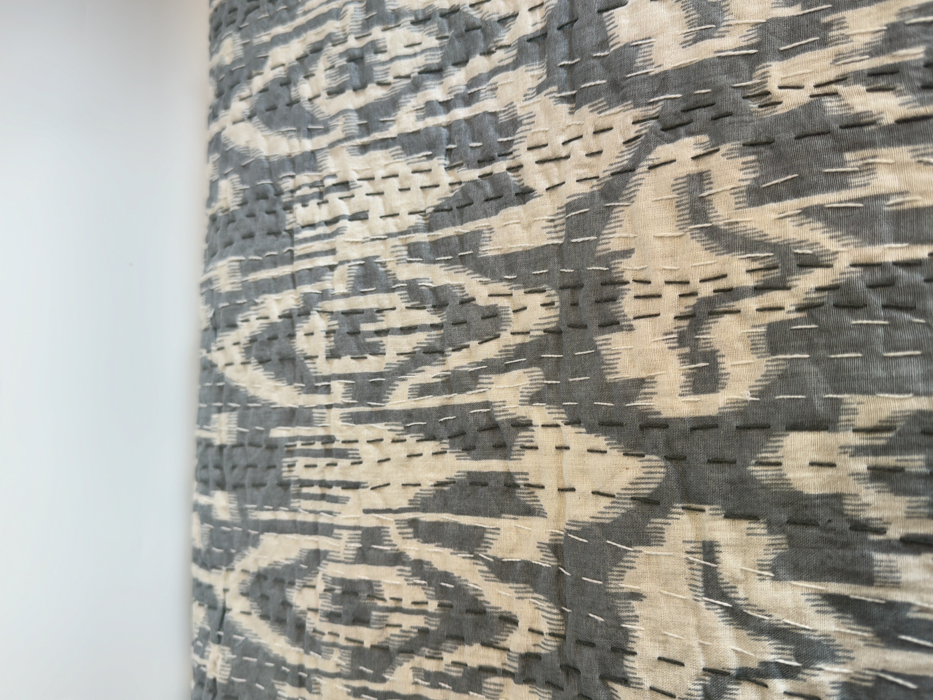 Quilted Bedspread with Kantha Stitch – Printed Look