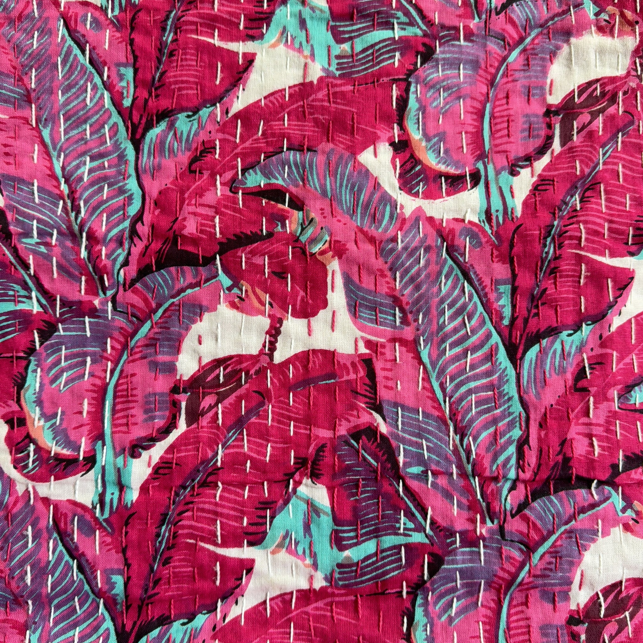 Indian Kantha Quilt – Vintage Print Cotton Blanket