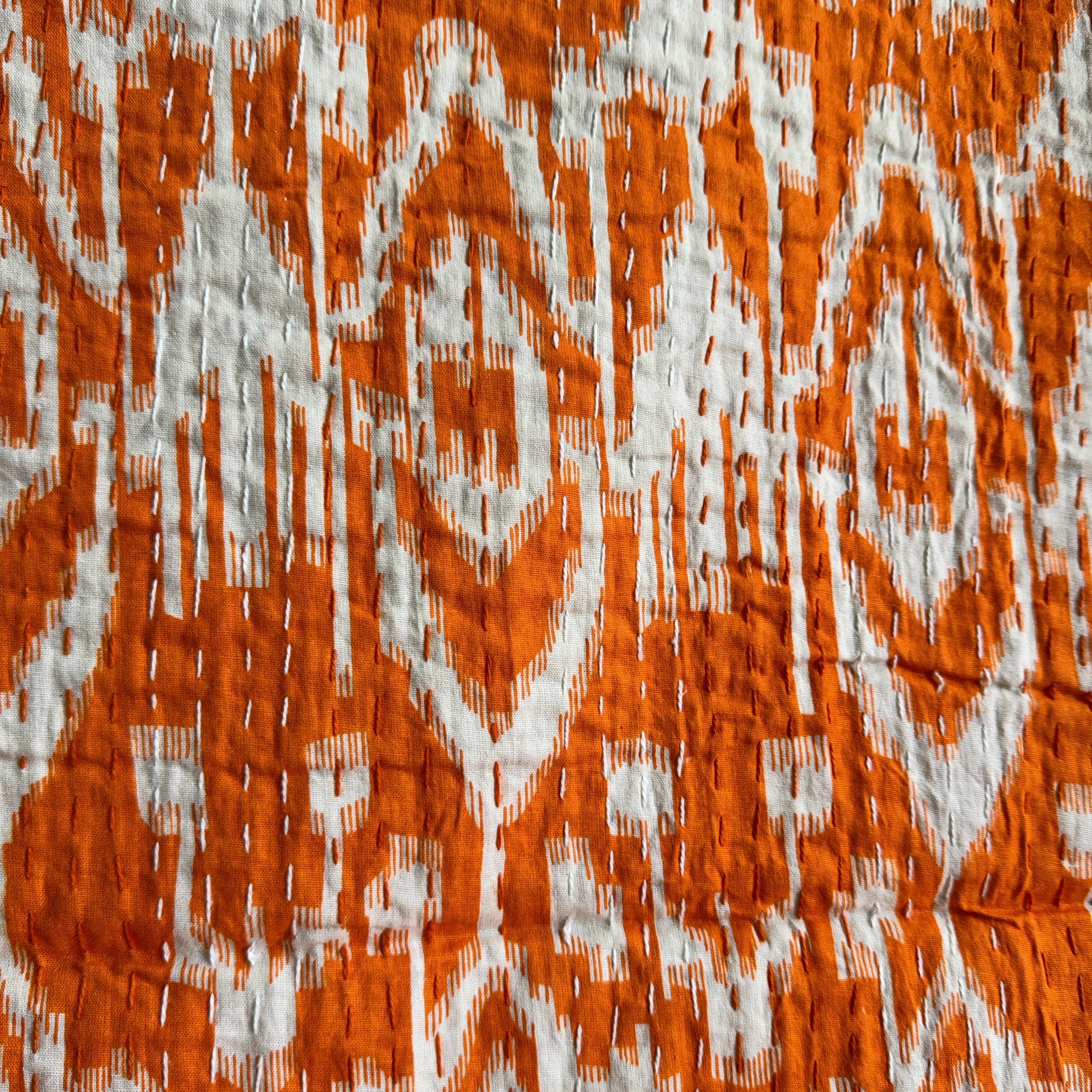 Block Print Cotton Quilt – Kantha Throw Blanket