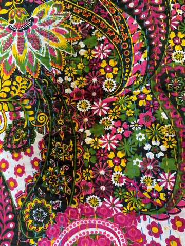 Artisan Cotton Kantha Quilt – Printed Throw Piece