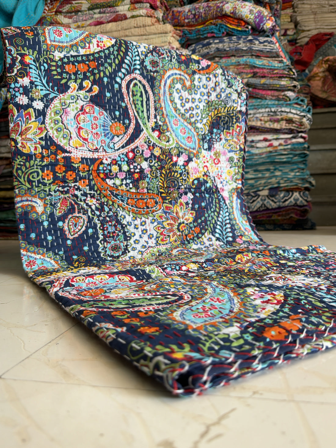 Printed Kantha Duvet Cover Alternative