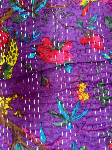 Mother's Day Gift – Printed Cotton Kantha Quilt