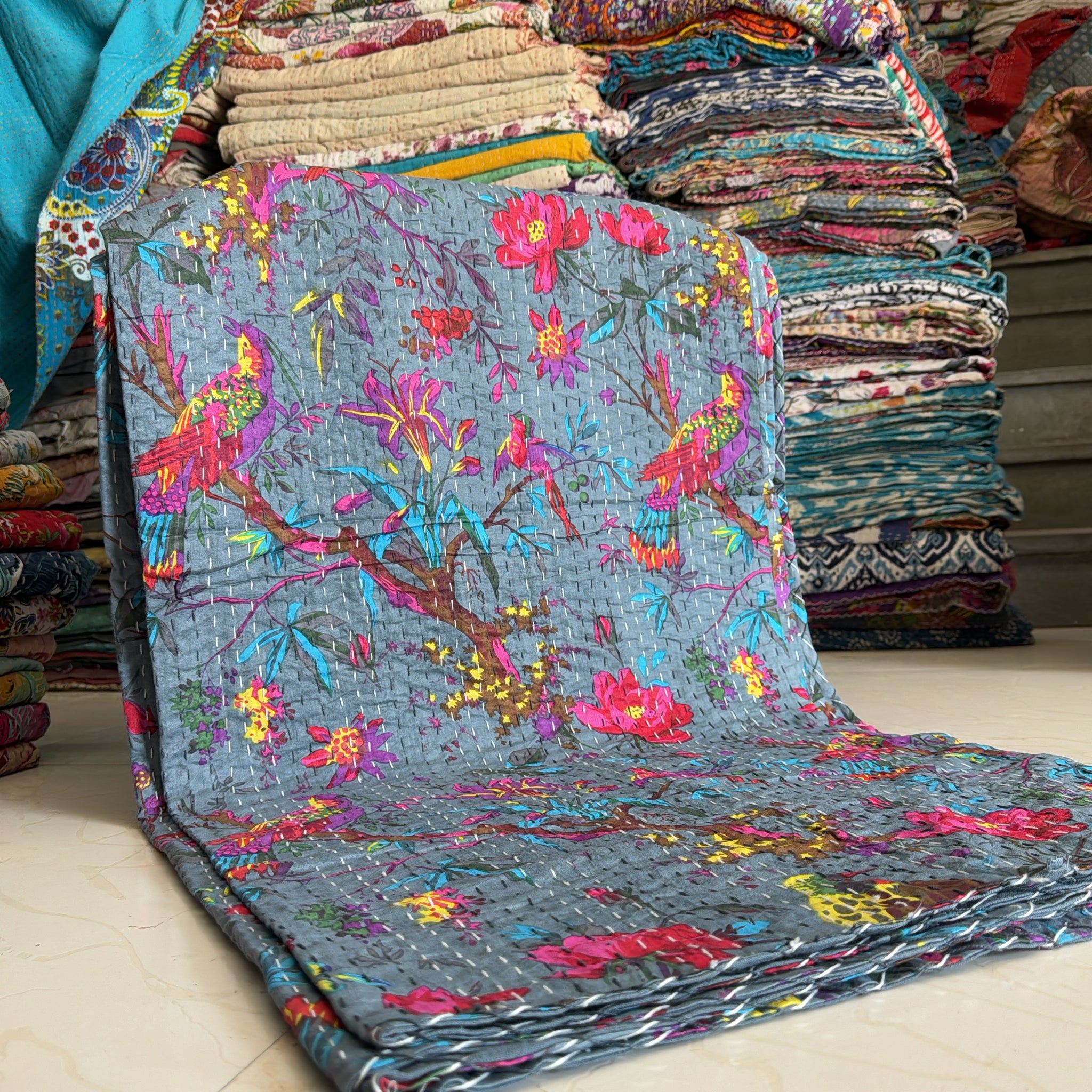 Holiday Ready – Reversible Kantha Printed Throw