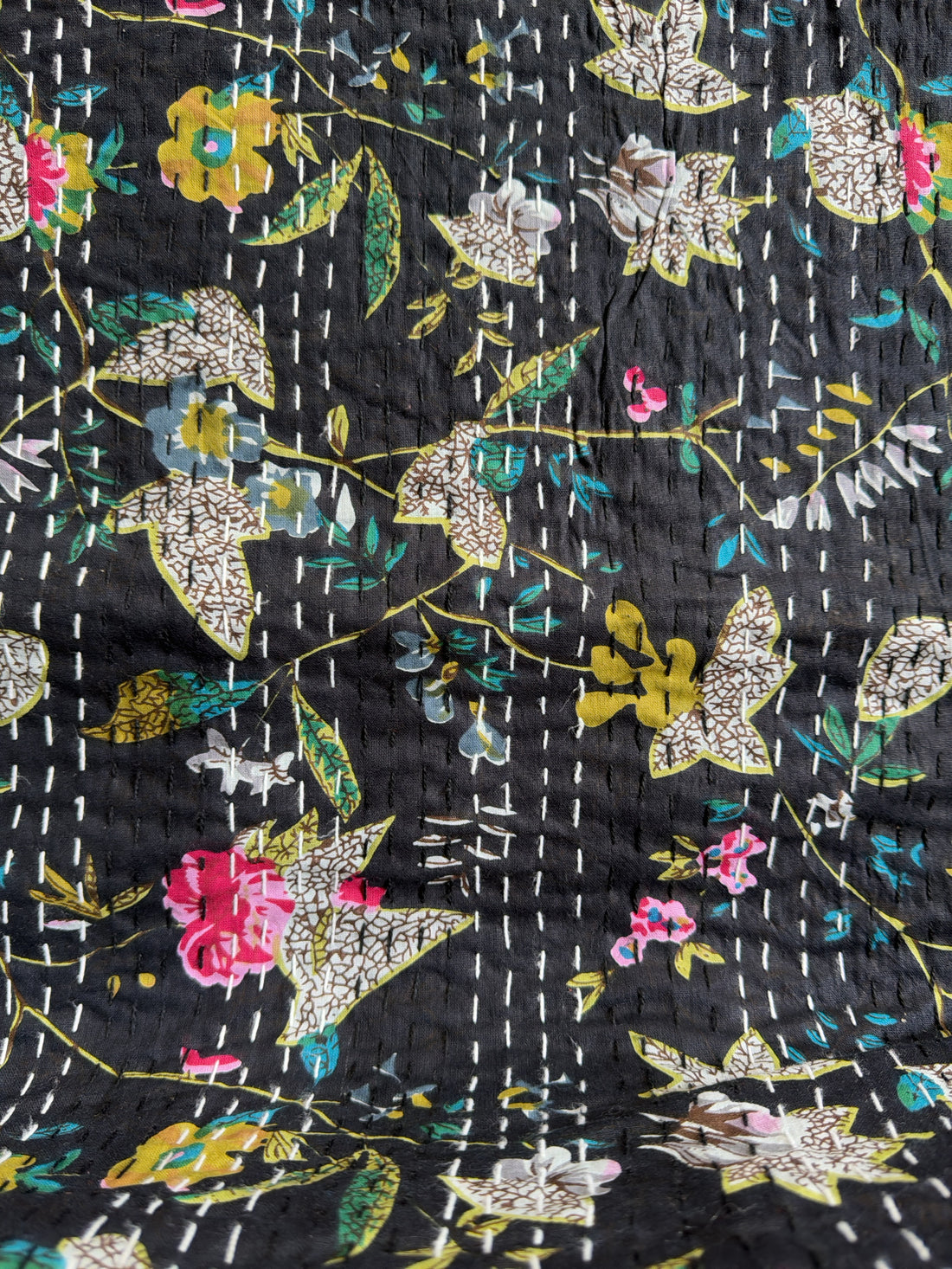 Traditional Indian Kantha Quilt – Printed Cotton Comforter