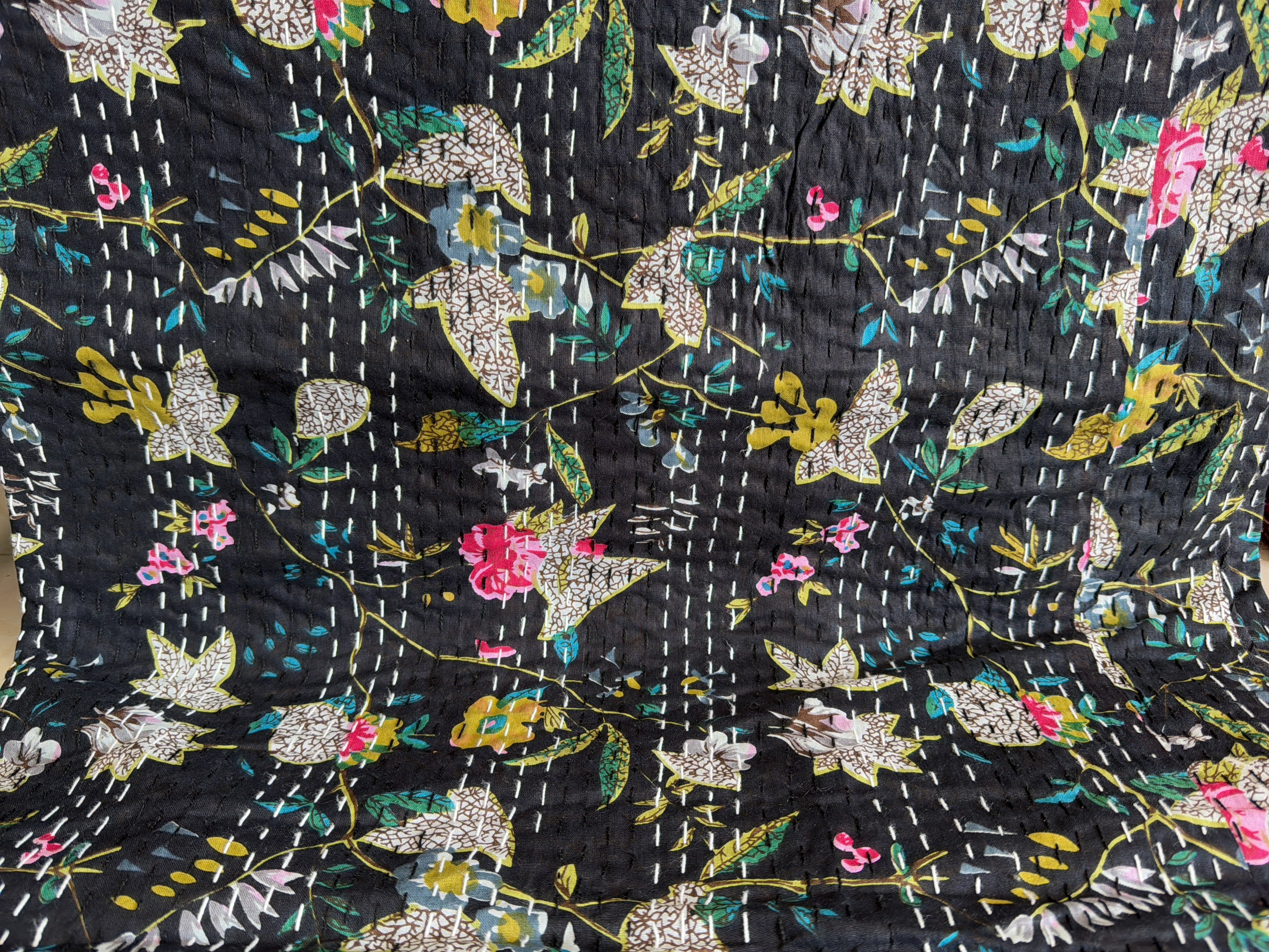 Traditional Indian Kantha Quilt – Printed Cotton Comforter