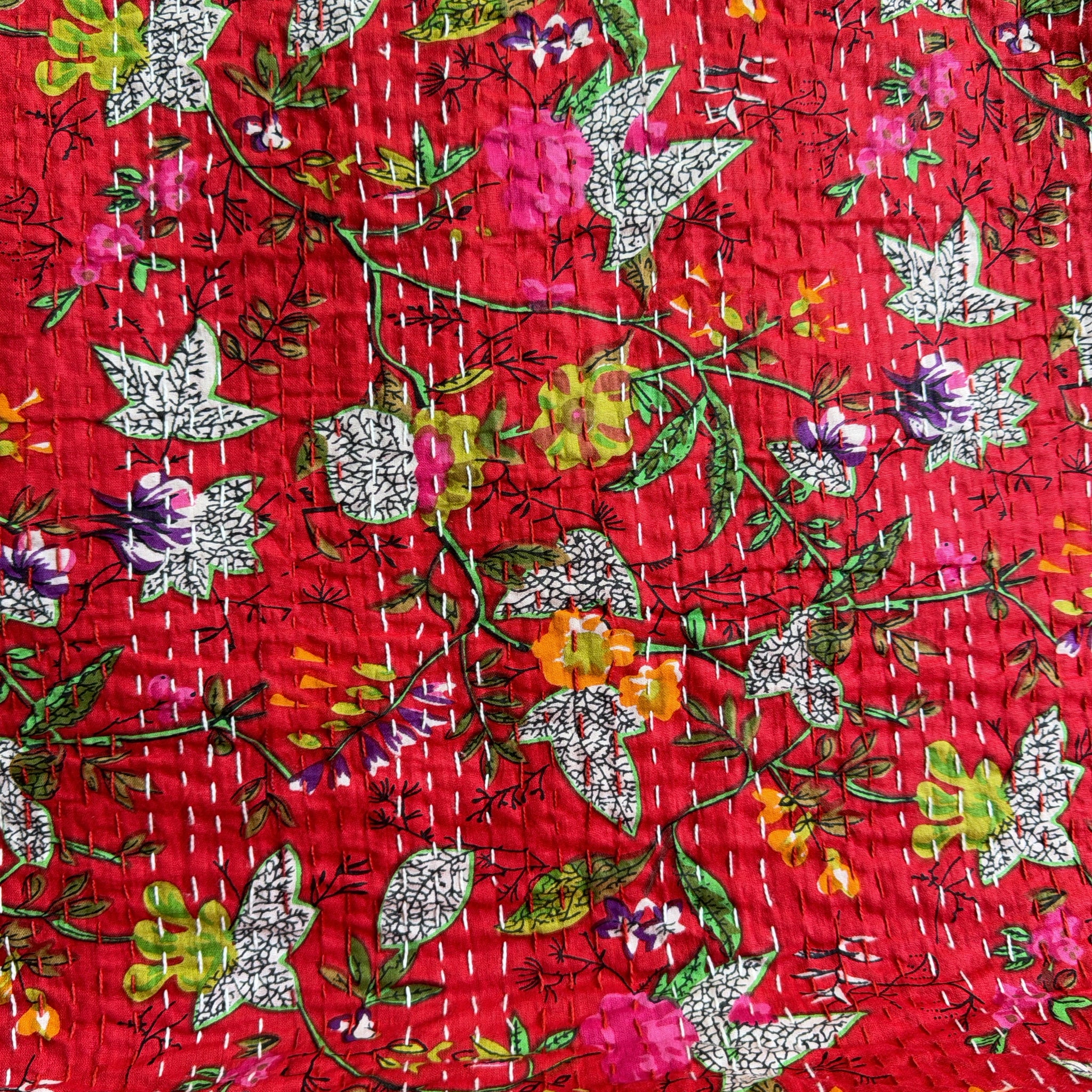 Soft Cotton Kantha Quilt – Handcrafted Printed Throw