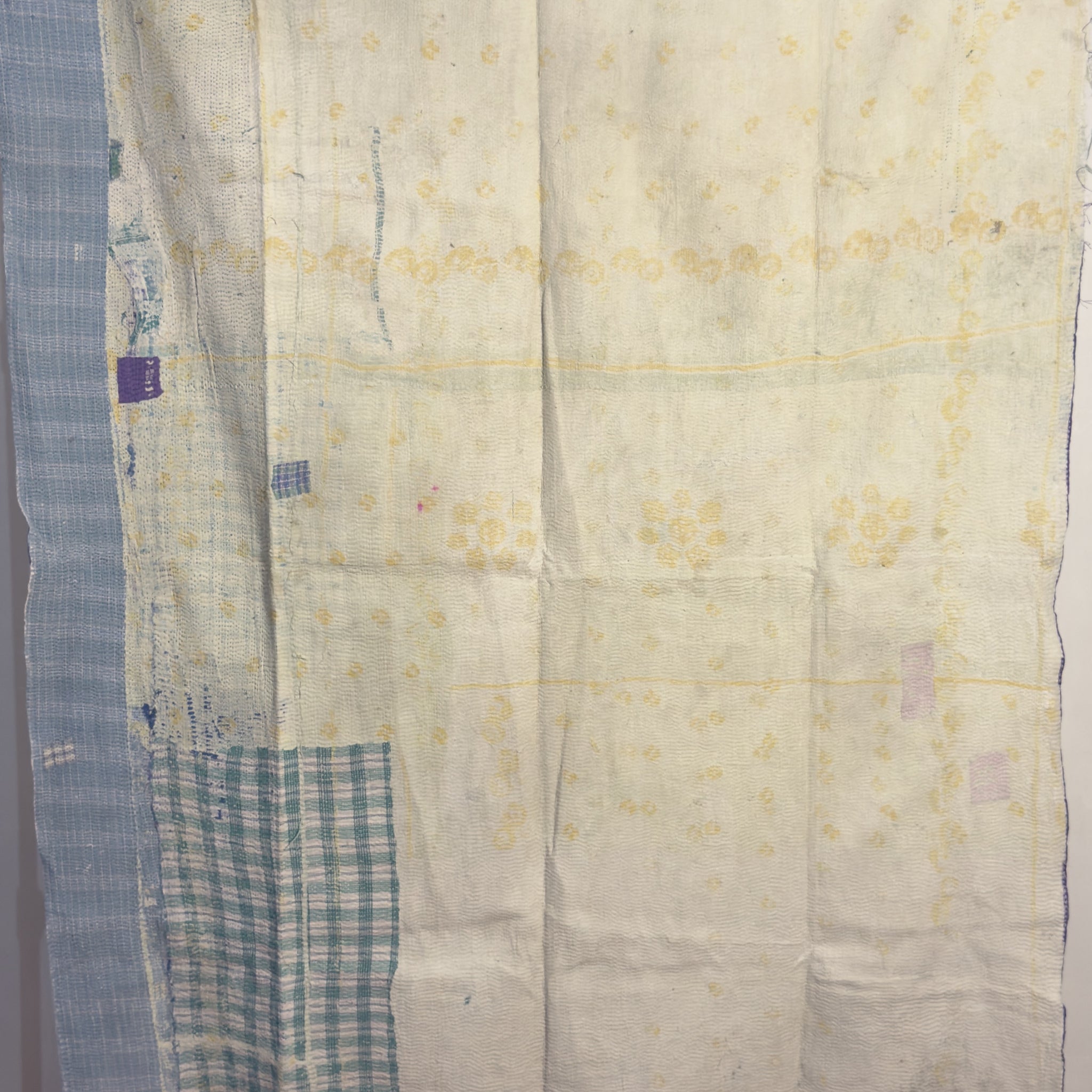 Golden Lattice  Handmade Indian Vintage Kantha