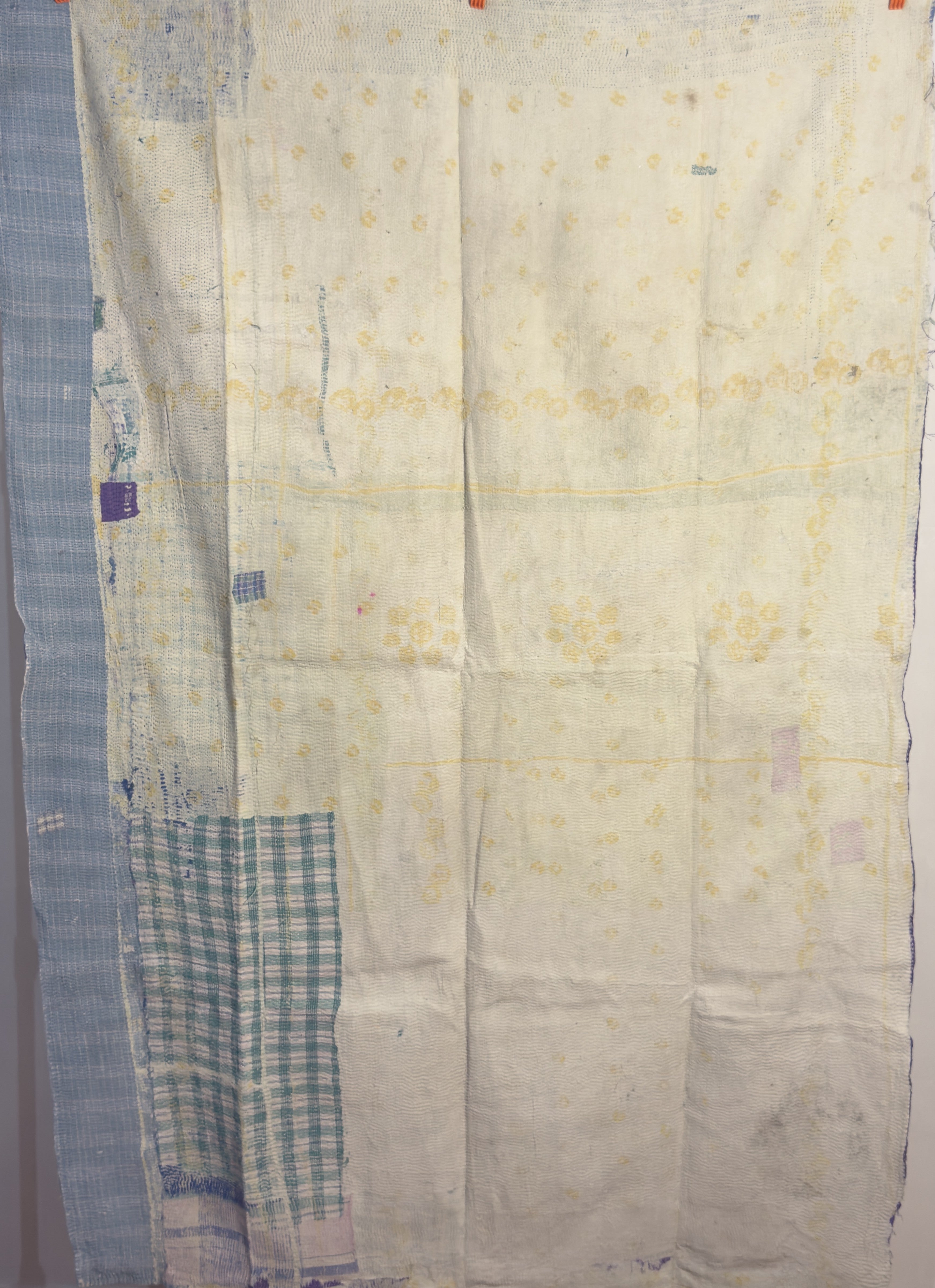 Golden Lattice  Handmade Indian Vintage Kantha