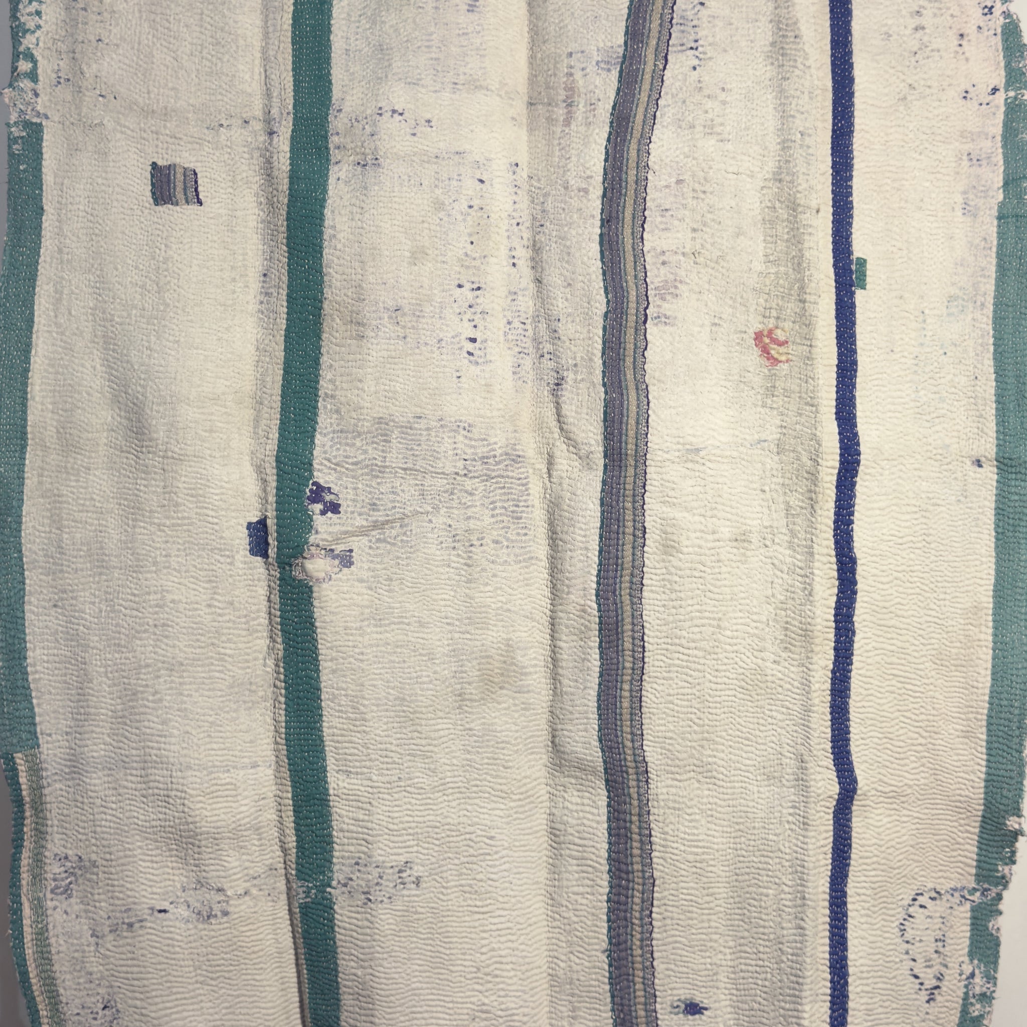 Peacock Feathers Handmade Indian Vintage Kantha