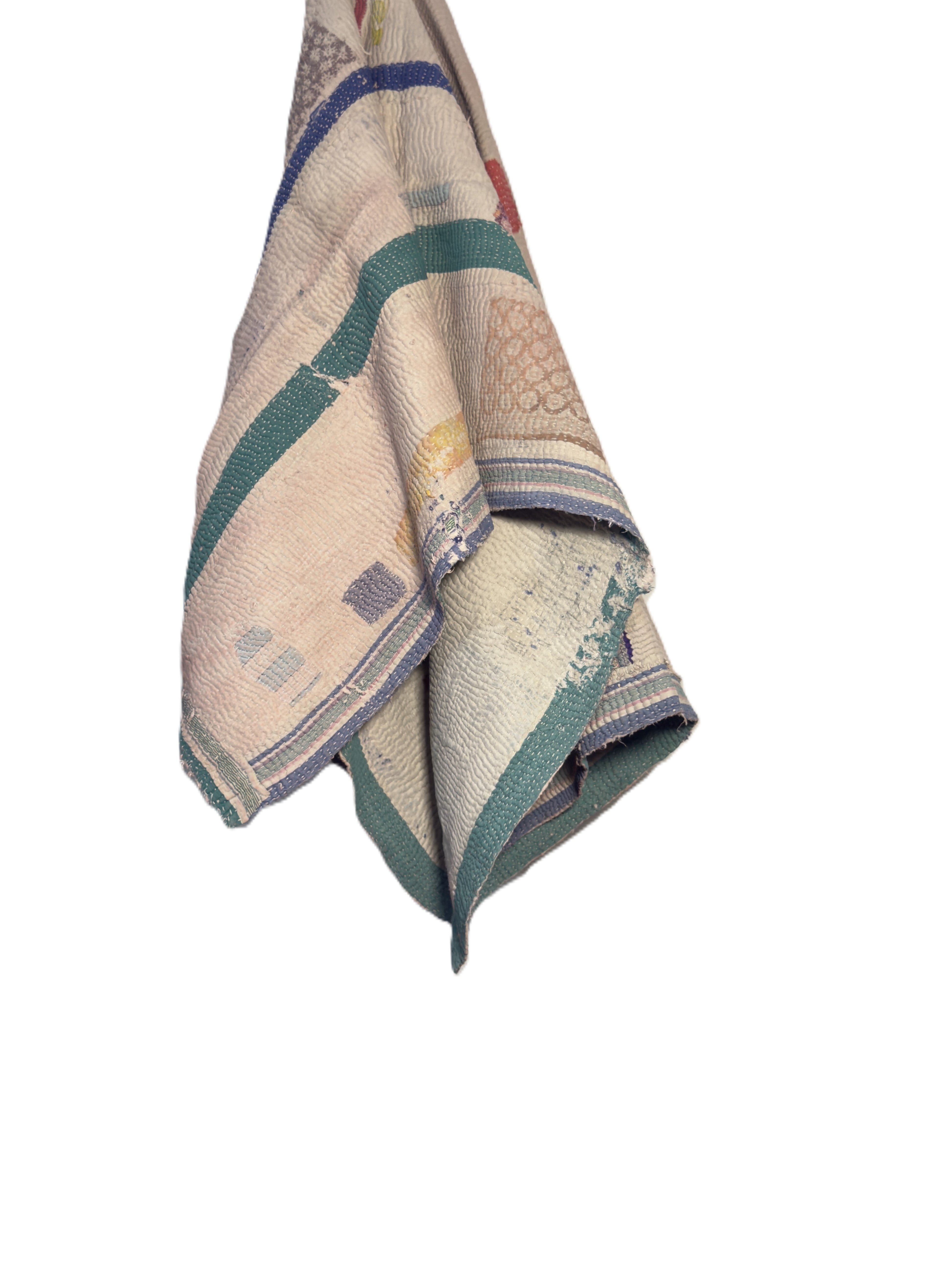 Peacock Feathers Handmade Indian Vintage Kantha